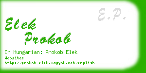 elek prokob business card